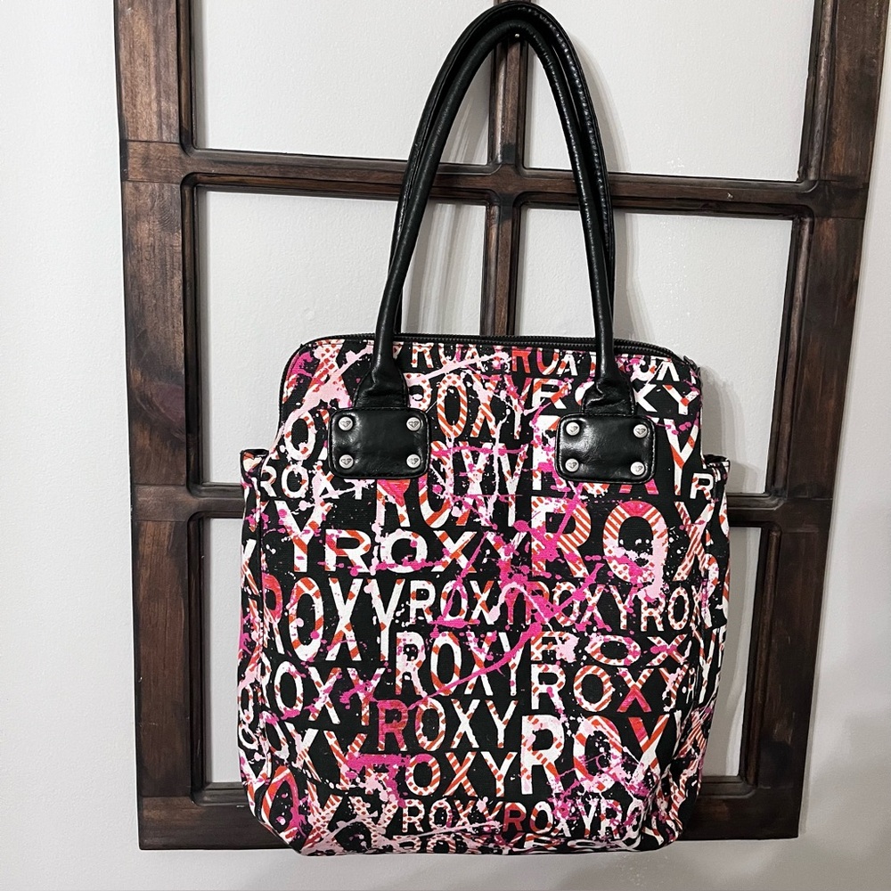 Roxy Y2K Pink and Black PuRse/Tote Bag EUC